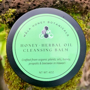 Organic Facial Cleansing Balm | Raw Honey, Beeswax, Propolis & Herbal Oil Face Balm