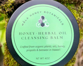 Natural Oil Cleansing Balm | Raw Honey, Beeswax, Propolis & Infused Herbal Oils | 100% Organic
