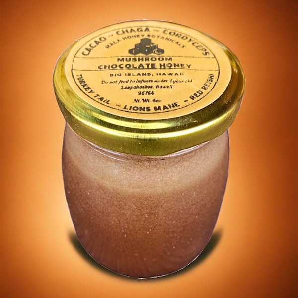 Chocolate Mushroom Hawaiian Honey | Infused Raw Honey | Mala Honey Botanicals