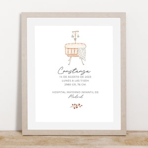 Descargable Natalicio Personalizable Boho | Diseño de Bebé | Impresión Digital | Regalo para Recién Nacidos