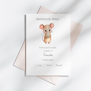 Recibo del Ratón Pérez Personalizado | Regalo Mágico para Niños | Tesoro de Dientes