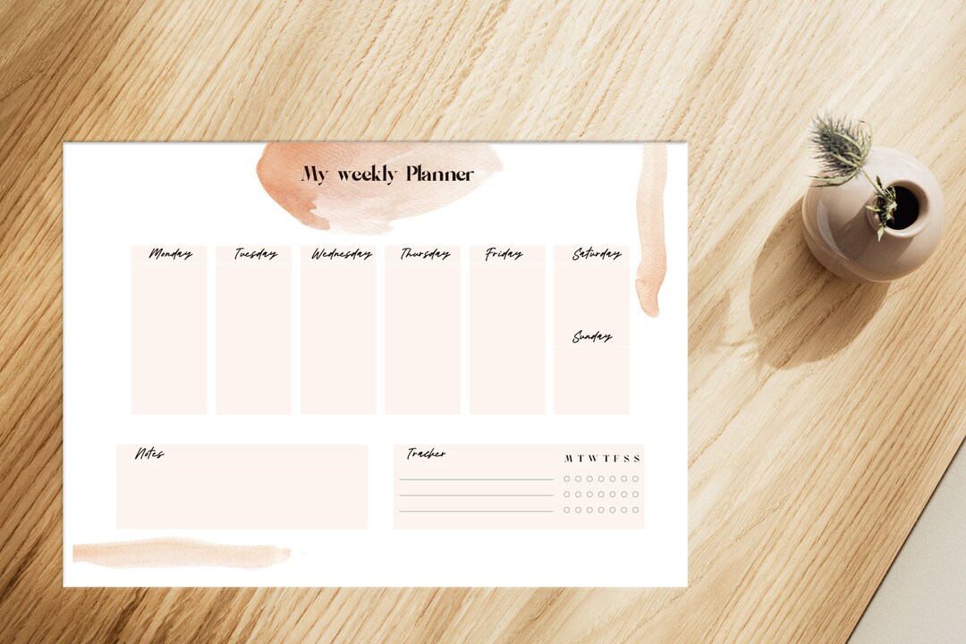 Weekly Planner Watercolor - Etsy