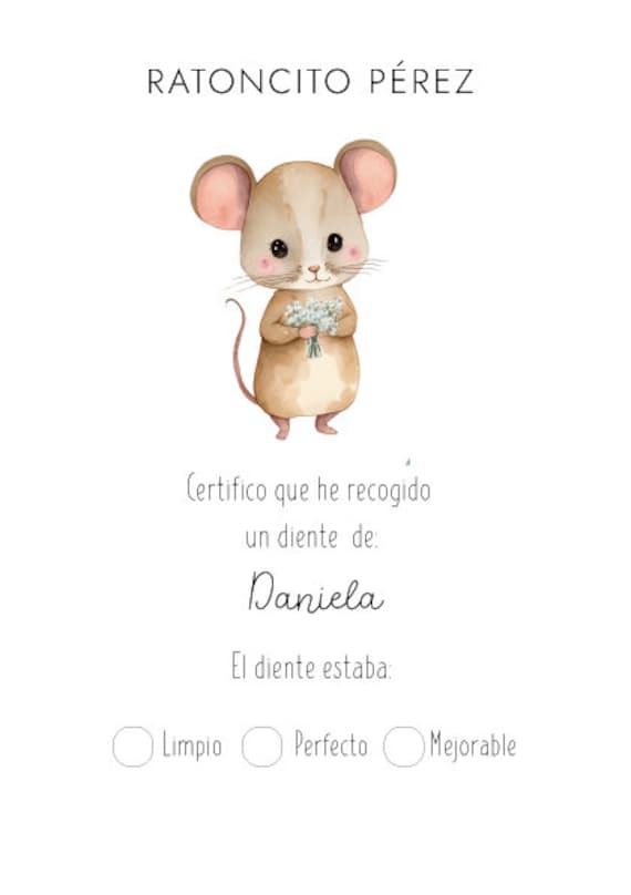 Personalized Tooth Fairy Receipt | Ratoncito Pérez Gift - Etsy