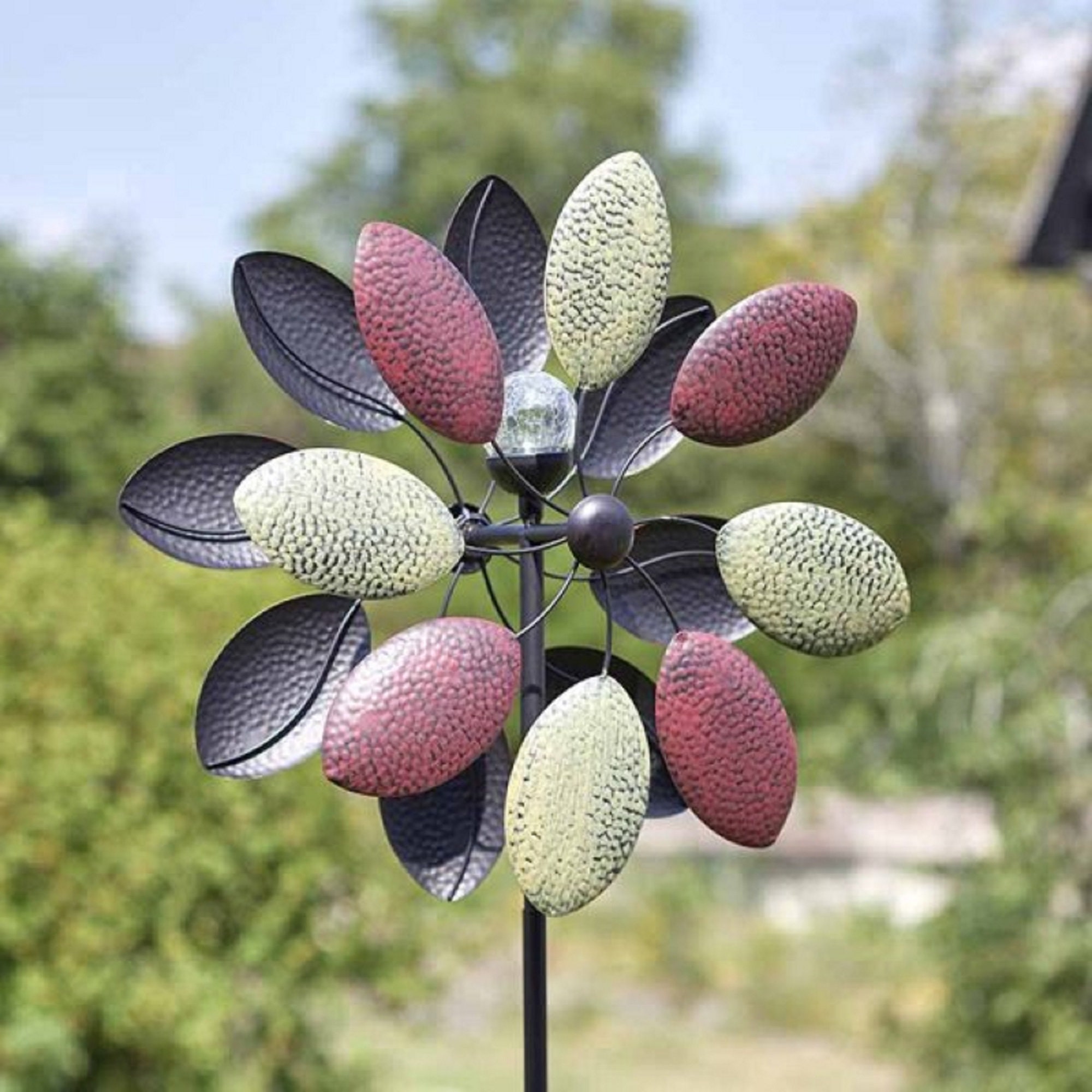 Aquarius Extra Large Metal Garden Wind Spinner LED Colour Etsy