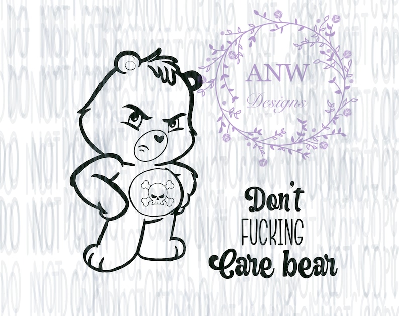 Dont Care Bear Svg Etsy