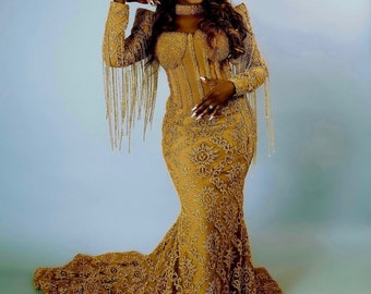 Luxury Lace Beaded Dress