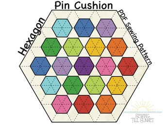 Hexagon Pin Cushion- PDF Sewing Pattern- Novice Sewing Project- Digital Download