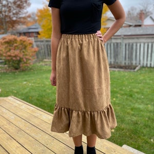 Elastic Waist Skirt- PDF Sewing Pattern- Novice Sewing Project- Digital Download