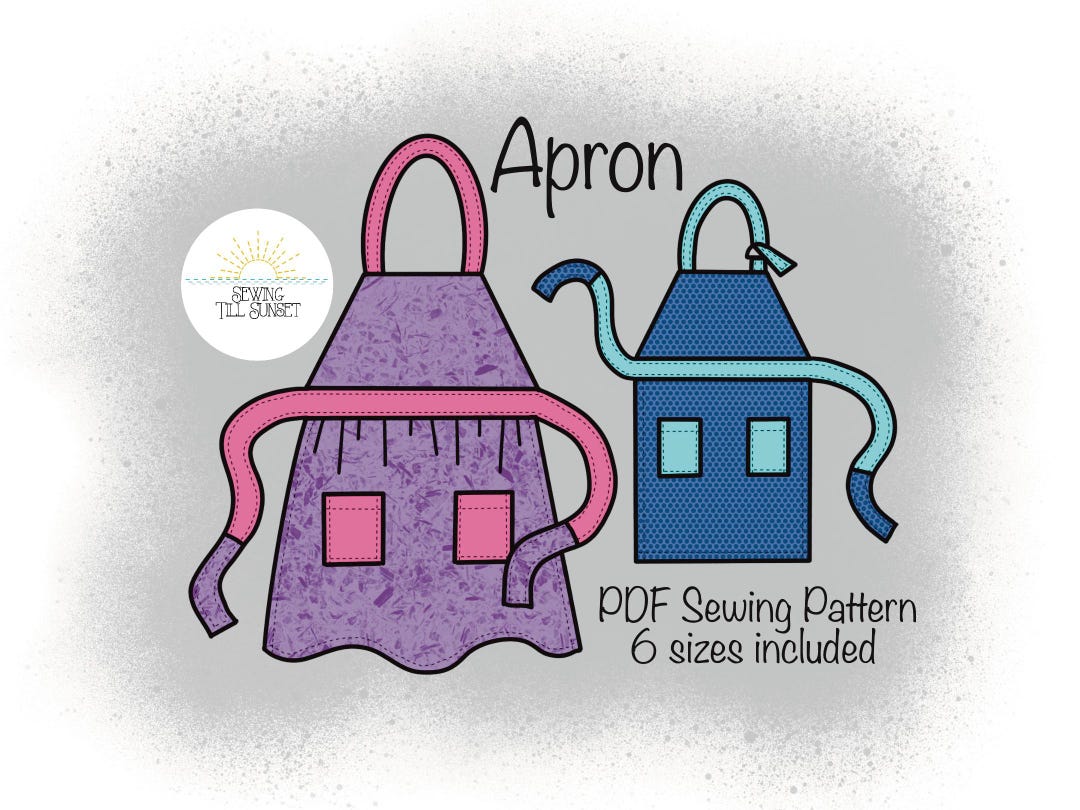puffin kid's apron pdf sewing pattern (4 sizes) - etsy... Apron PDF Sewing Pattern- 6 Sizes, Kids & Adult - Etsy