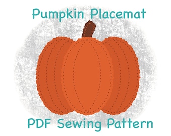 Pumpkin Placemat- PDF Sewing Pattern- Novice Sewing Project- Digital Download