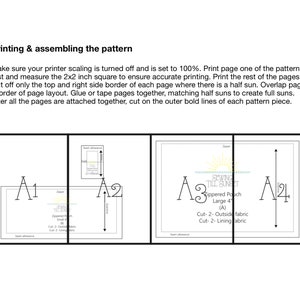 Zippered Pouch PDF Sewing Pattern Novice Sewing Pattern Digital Download image 3