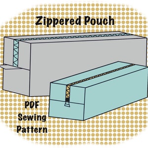 Zippered Pouch PDF Sewing Pattern Novice Sewing Pattern Digital Download image 1