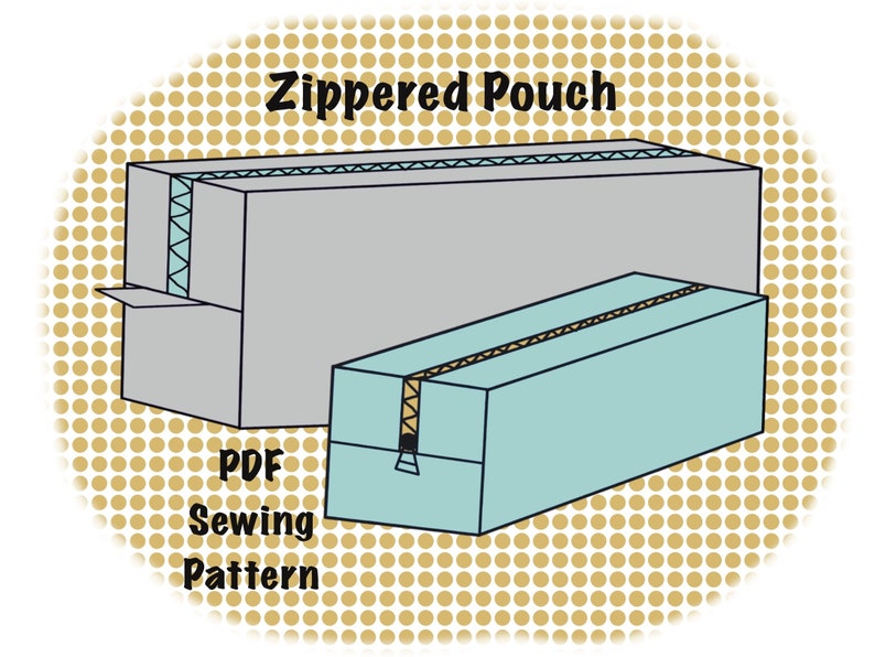 Zippered Pouch PDF Sewing Pattern Novice Sewing Pattern Digital Download image 1