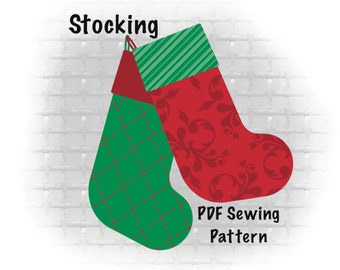 Christmas Stocking- PDF Sewing Pattern- Novice Sewing Project- Digital Download