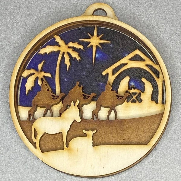 Multi layered Nativity decoration