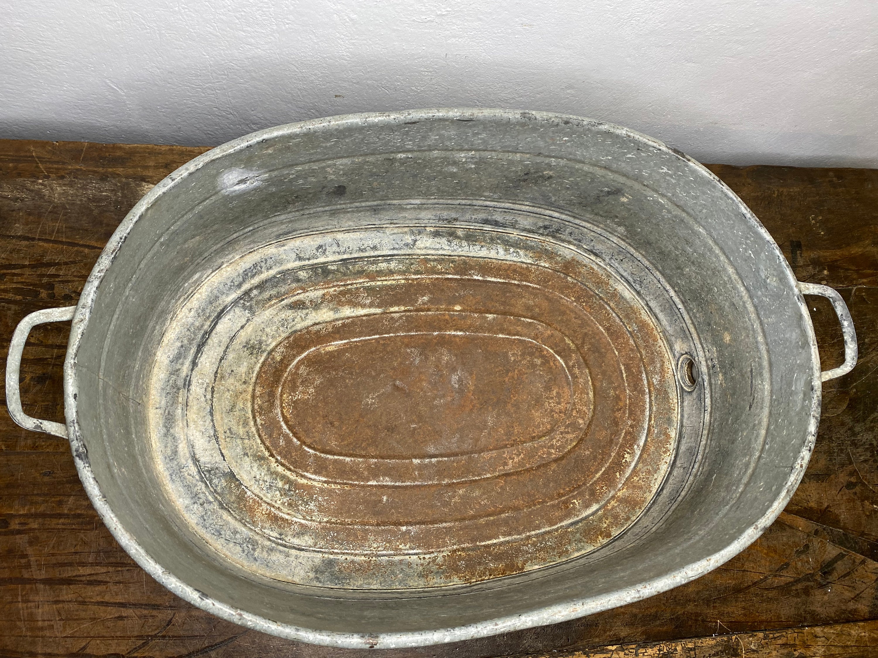 Antique, Zinc Tub, Tin Tub, Zinc Pot, Antique Zinc Tub, - Etsy