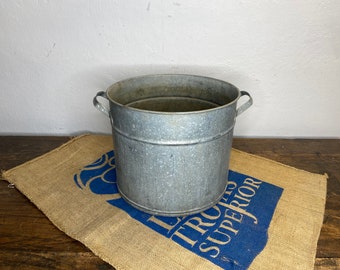 Antiguo, olla de zinc, cubo de zinc, hervidor, olla para conservas, cubo de zinc