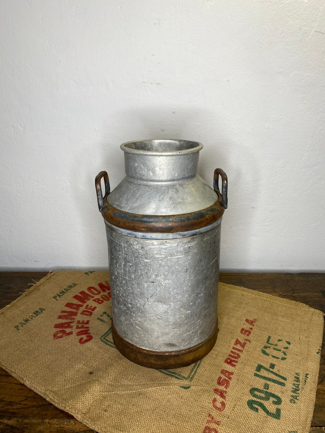 Milk Jug Old Milk Jug Large Milk Jug Aluminum Milk Jug Etsy