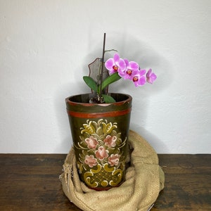 antieke, vintage paraplu stand, boer schilderij, volkskunst