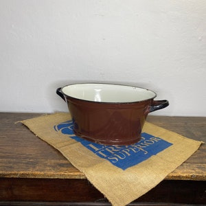 Enamel Tub, Antique Tub, Tin Tub, Valentine&#39;s Day Gift