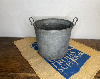 Antiguo, olla de zinc, cubo de zinc, hervidor, olla para conservas, cubo de zinc