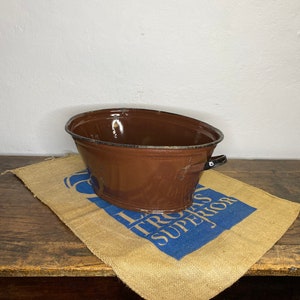 Enamel Tub, Antique Tub, Tin Tub, Valentine&#39;s Day Gift