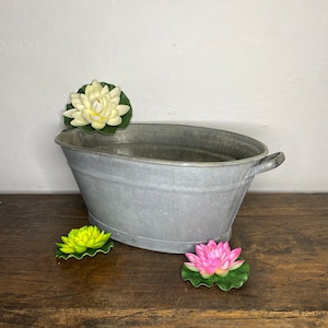 Zinc tub, old zinc tub, wash tub, tub, wash tub, Easter,