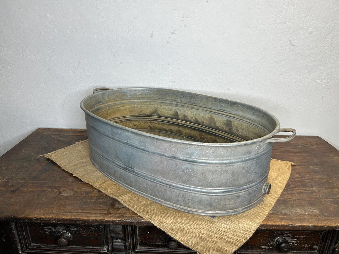 Antique, Zinc Tub, Tin Tub, Zinc Pot, Antique Zinc Tub, - Etsy