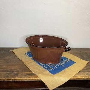 Enamel Tub, Antique Tub, Tin Tub, Valentine&#39;s Day Gift
