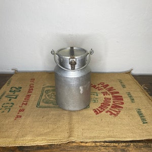Milk jug, old milk jug, large milk jug, aluminum milk jug, Valentine&#39;s Day gift, Easter