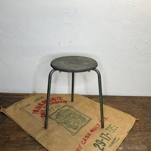 Regalo de San Valentín, taburete de metal, taburete industrial, taburete de taller,