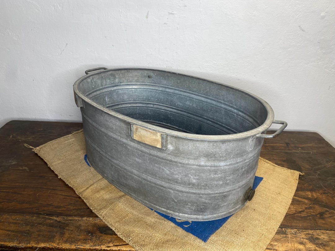 Antique, Zinc Tub, Tin Tub, Zinc Pot, Antique Zinc Tub, - Etsy