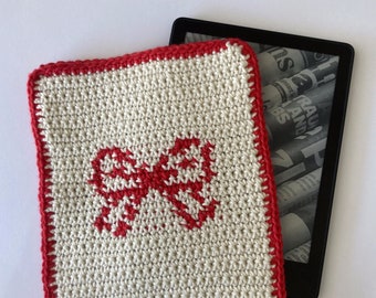 Red Bow Crochet Kindle/eReader Cover