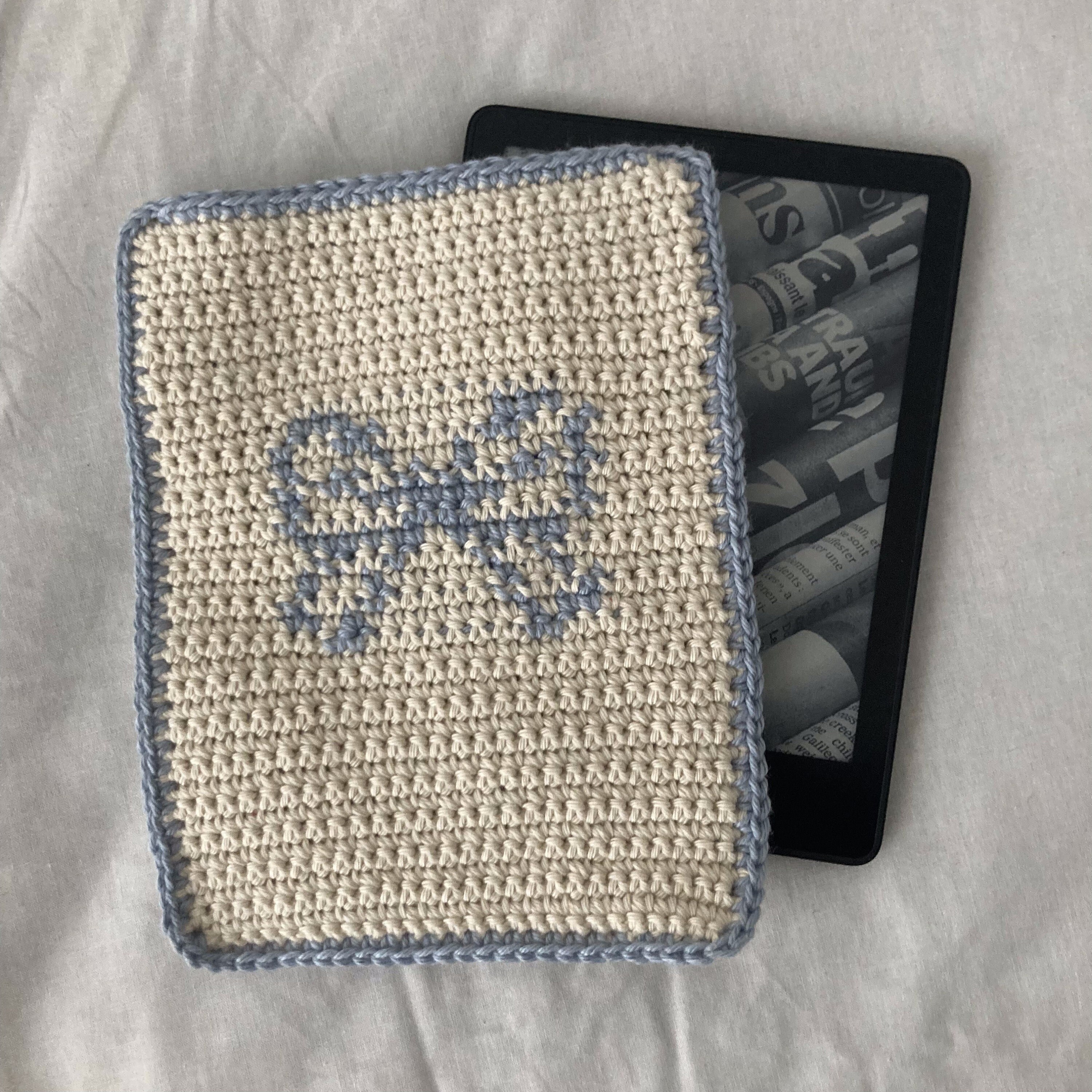 Blue Bow Crochet Kindle/ereader Cover - Etsy Australia
