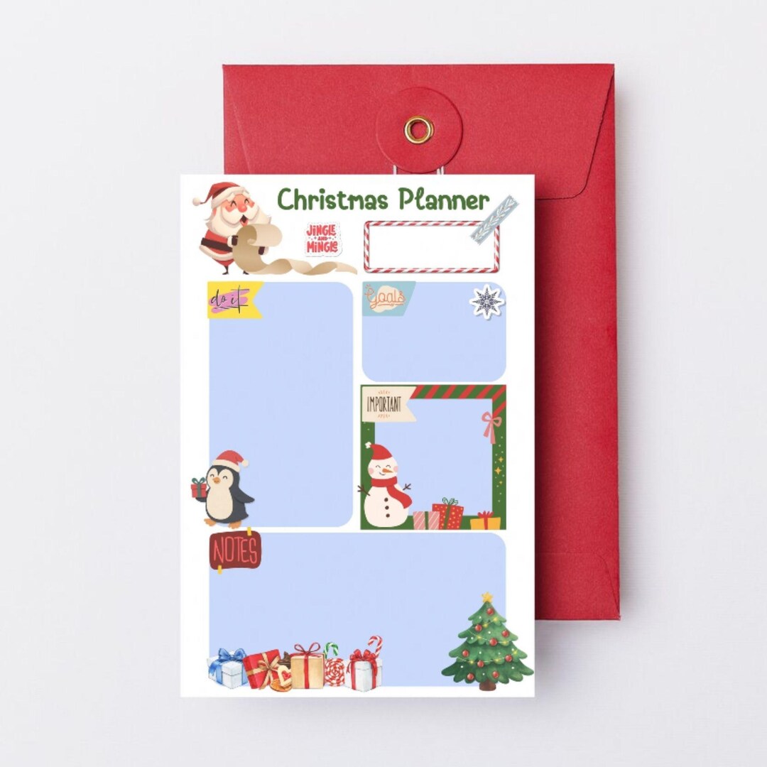 Christmas Digital Planner : Printable Notepad - to Do List - Etsy