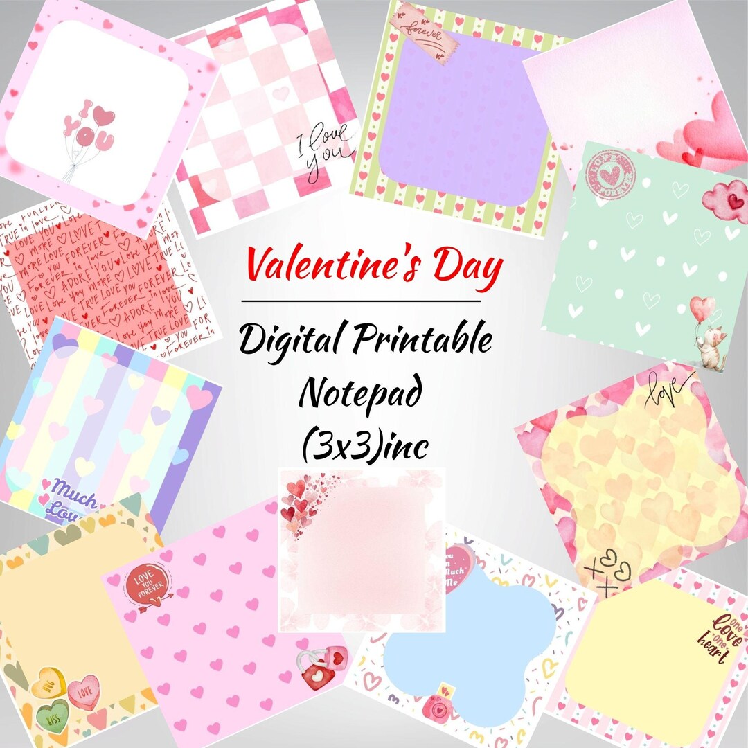 Digital Love Notepad | Printable Love Memopad | PDF 3x3 - Etsy