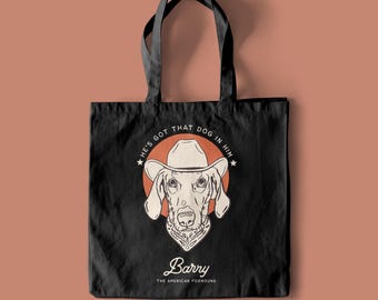 Gepersonaliseerde draagtas huisdierportret, tas hondportret, gepersonaliseerde schoudertas kat portret illustratie, cadeau hond moeder, premium draagtas