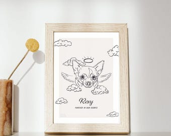 Cadeaus voor huisdierverlies | Gepersonaliseerde herdenkingsprint | Aandenken aan kattenverlies | Herdenkingskunst hond | Dierenverlies | Cadeau huisdier sympathie | In het geheugen