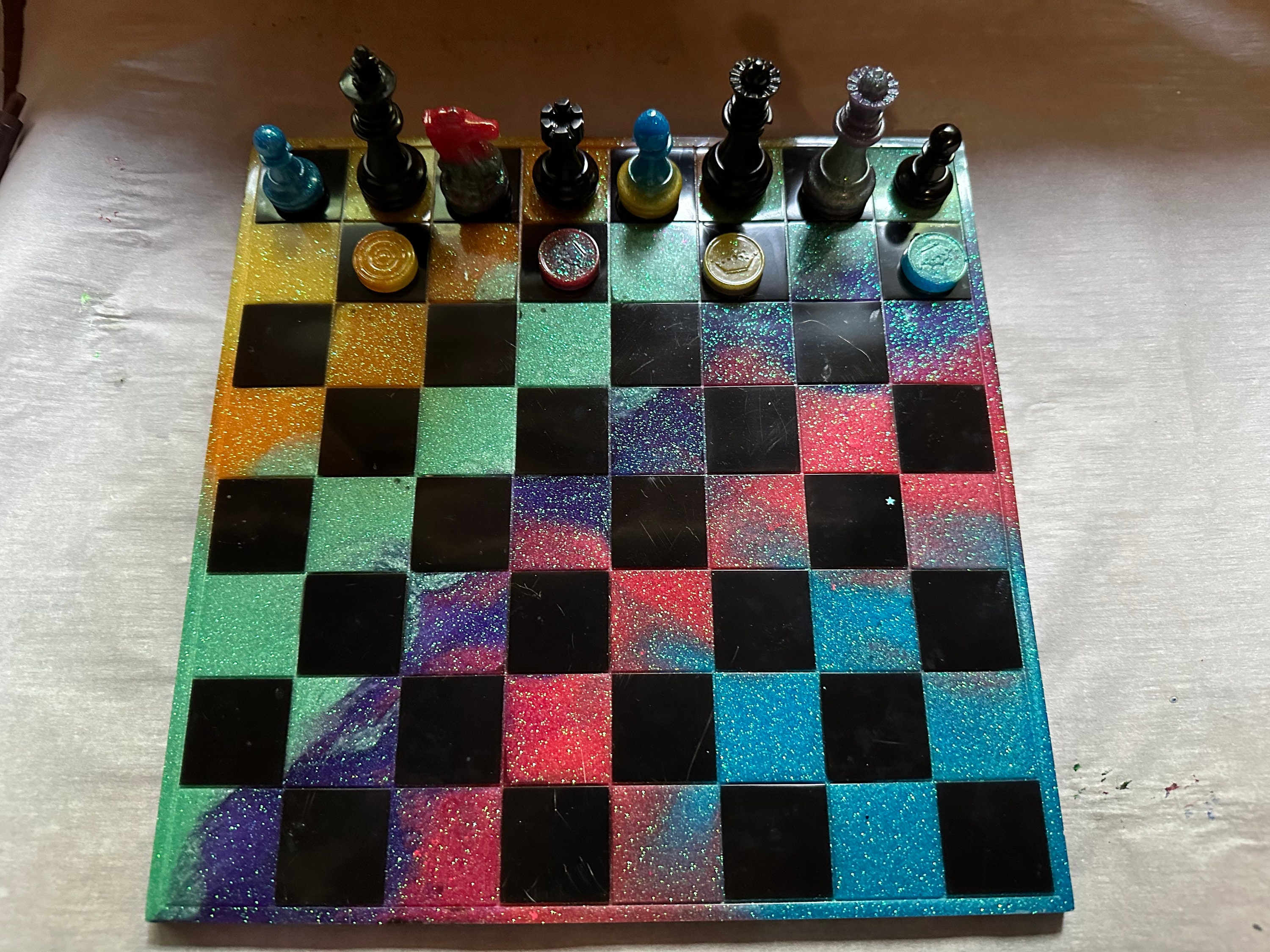 Customizable Resin Chess/checker Set - Etsy