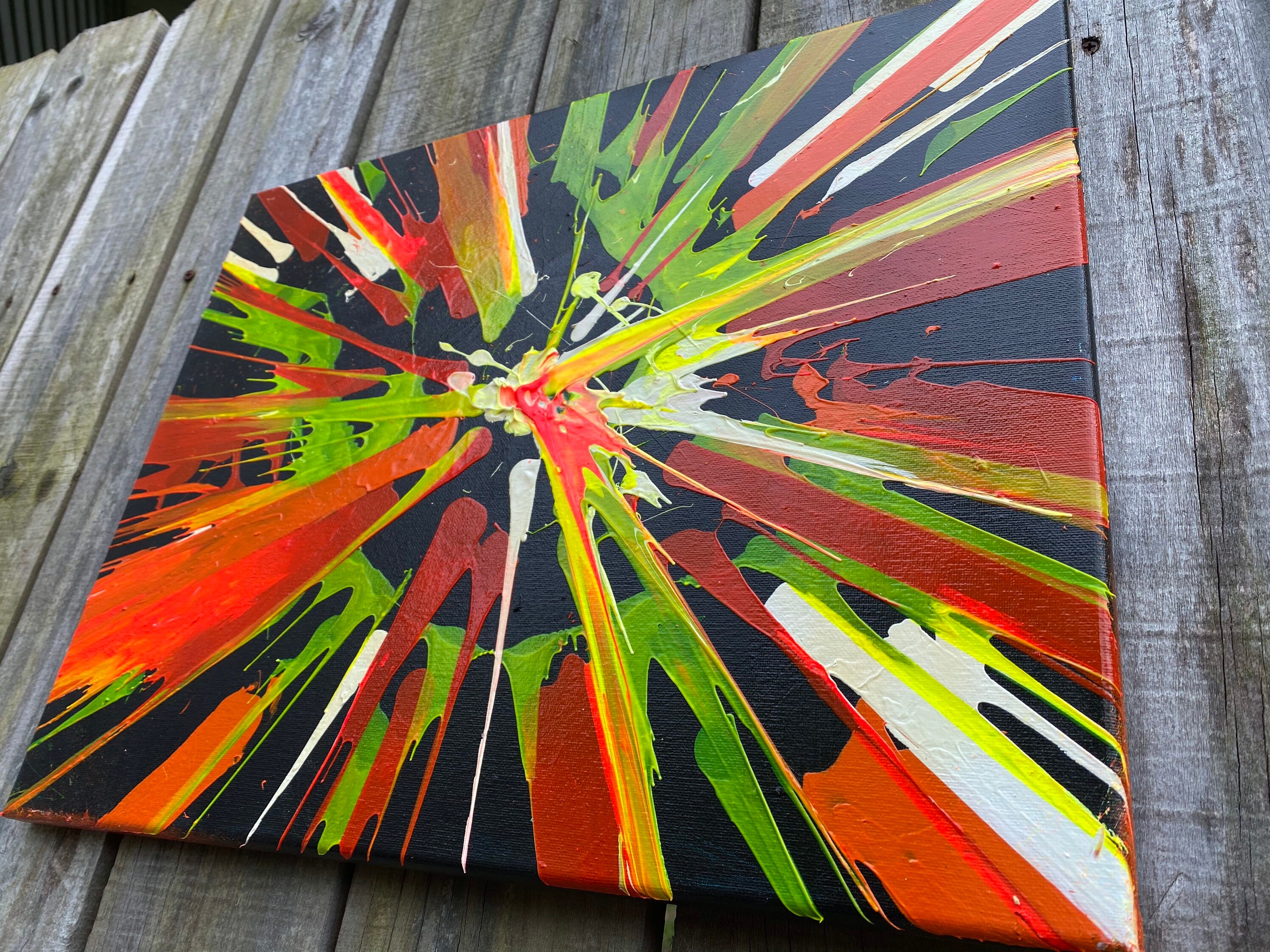 16x20 abstract acrylic spin painting Etsy