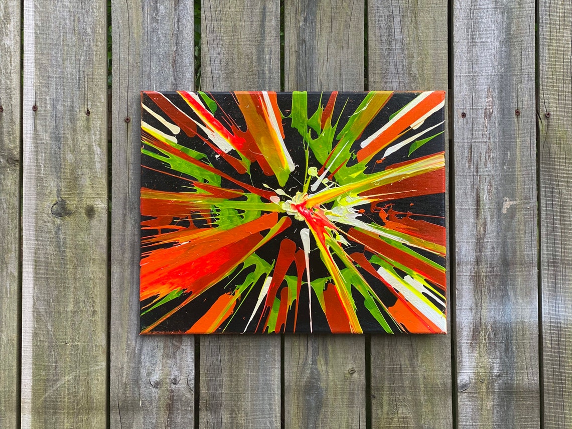 16x20 abstract acrylic spin painting Etsy