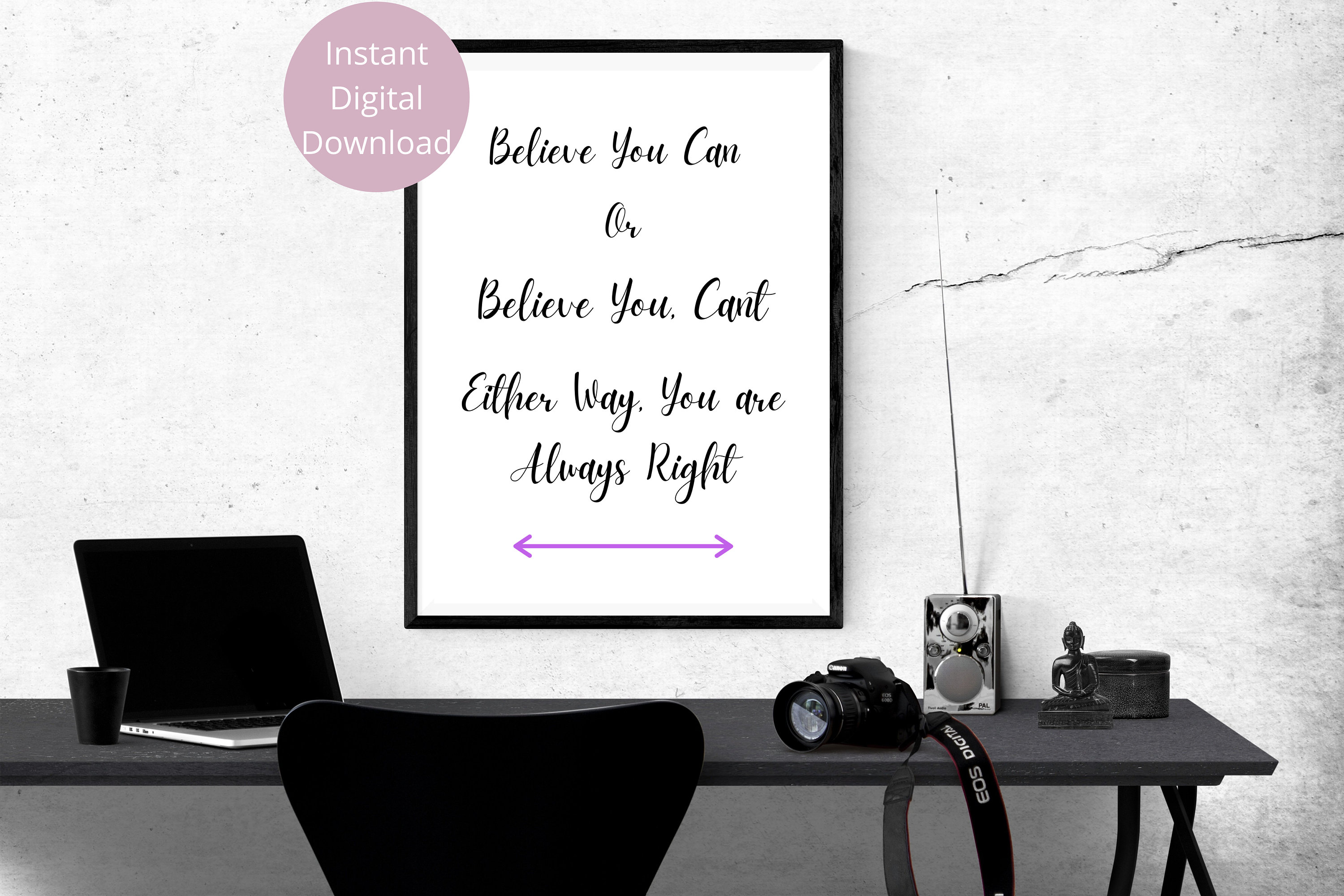 Motivational Quote Wall art print quote printable Digital | Etsy