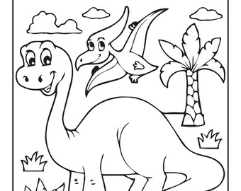 Download Dinosaurs Coloring Book Etsy