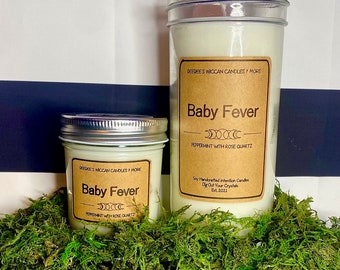 Baby Fever Candle | Fertility Candle | Conception Intention Candle | Crystal Candle