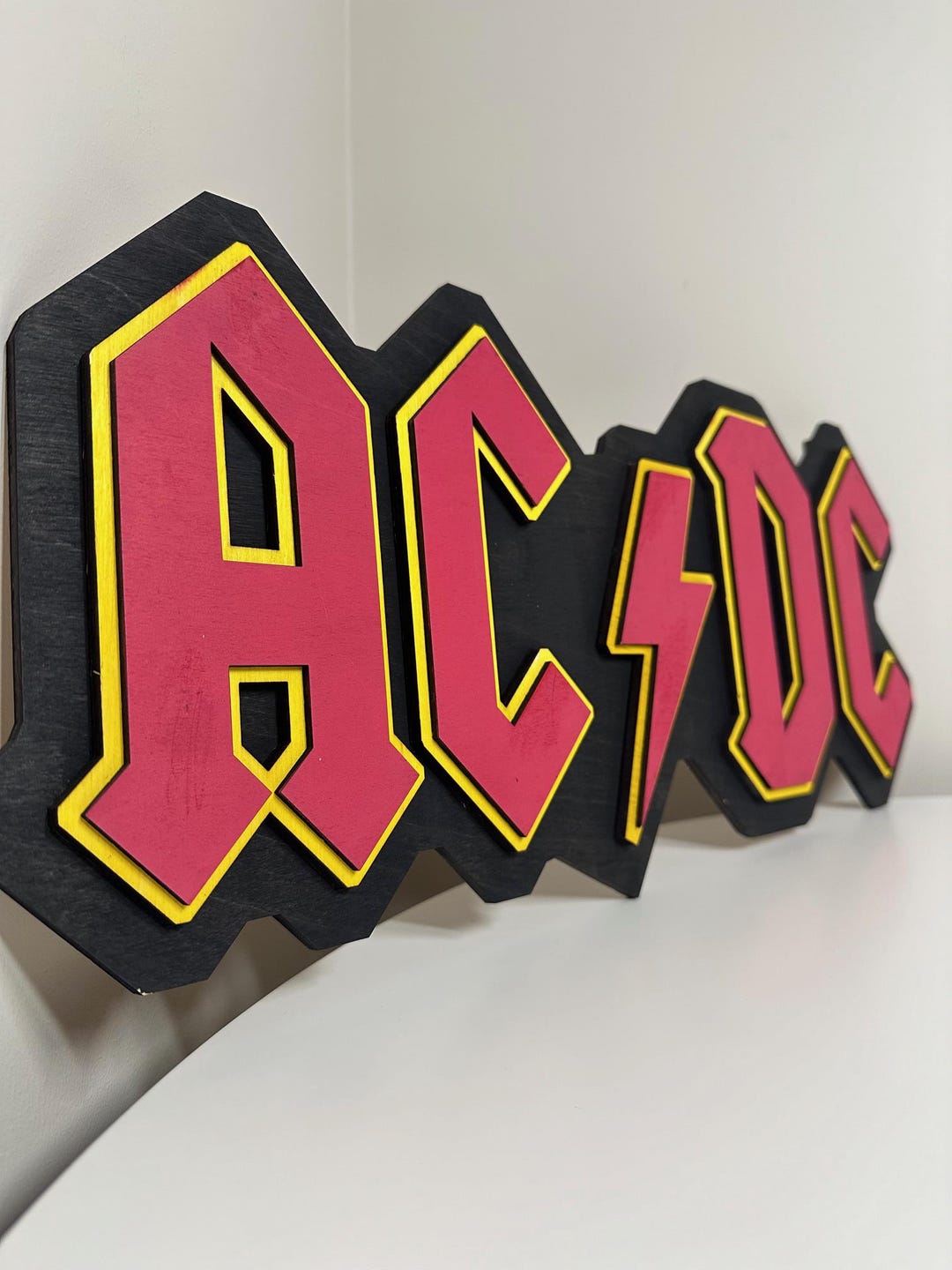 ACDC 3D Logo, Handmade, Wood, Collection, Gift, Music, ACDC Fan, Music ...
