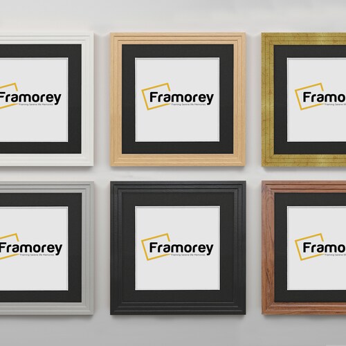 Black Photo Frame With Mounts Wooden Effect Square Picture Etsy UK
