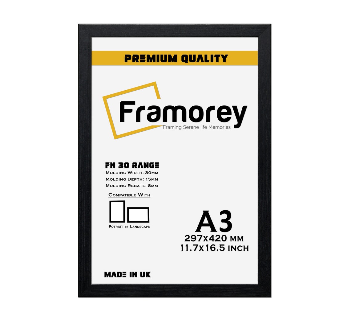 A3 Size Picture Frame Black Photo Frame Home Decoration Etsy