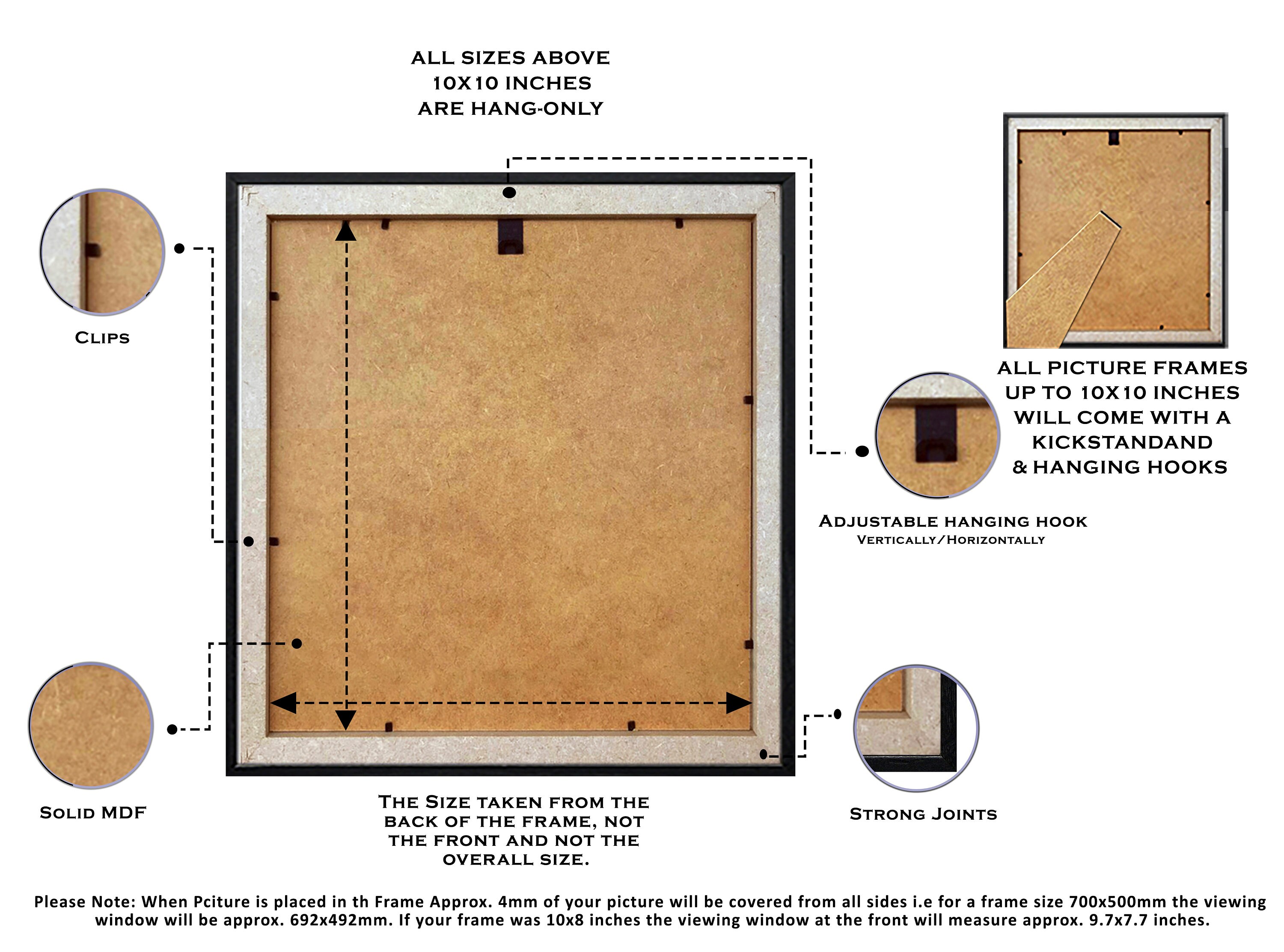 Square Size Photo Frames / Black Picture Frame / Handmade Wood Etsy UK