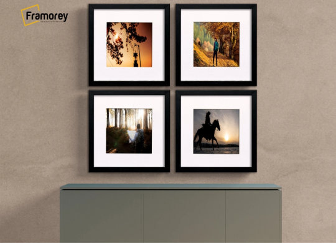 Square Size Photo Frames / Black Picture Frames / Handmade Etsy