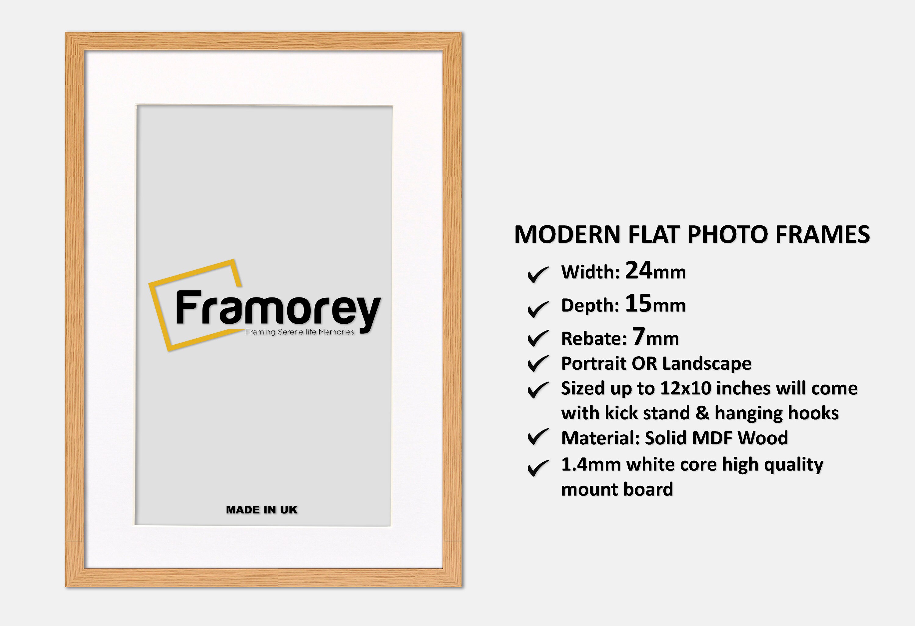 Black Picture Frames Wood Effect Photo Frames White Art Poster Etsy